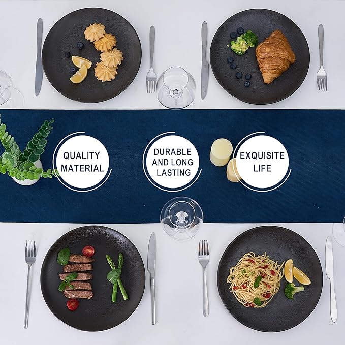 HEVN 6 Piece 10.2??Stoneware Dinnerware Set ??Modern Dinner Plates Set of 6, Dishwasher & Microwave Safe Dish Set, Durable Dinnerware Sets for Everyday Use