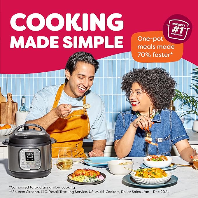 Instant Pot Duo 7-in-1 Mini Electric Pressure Cooker, Slow Rice Cooker, Steamer, Saut챕, Yogurt Maker, Warmer & Sterilizer, Includes Free App with over 1900 Recipes, Stainless Steel, 3 Quart