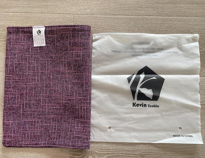 Kevin Textile Burlap Linen Placemats Set of 4 Heat Resistant Dining Table Place Mats Washable Kitchen Table Mats, 13 x19 inches, Red Purple