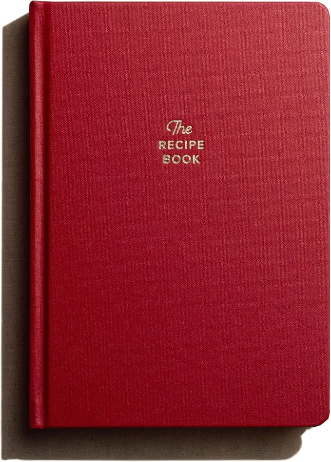 Kunitsa Co. Recipe Notebook - Keepsake Gift, Hardcover Blank Recipe Book to Write In Your Own Recipes with Journaling Prompts About the Chef, 100 Recipes, Red