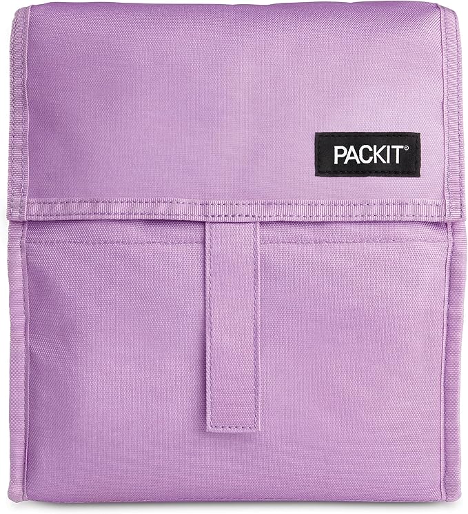 PackIt짰 Freezable Lunch Bag, Lavender, Built with ECOFREEZE짰 Technology, Foldable, Reusable, Zip and Velcro Closure with Buckle Handle, Designed for Work Lunches and Fresh Lunch On the Go