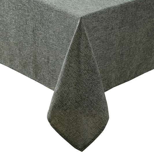 Laura Ashley Harper Luxuriously Smooth Fabric Tablecloth for Formal or Casual Dining, Holiday, Banquet, Wedding or Party, 60" x 120", Olive