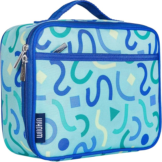 Wildkin Kids Insulated Lunch Box ??Durable and Reusable for School & Travel - Confetti Blue