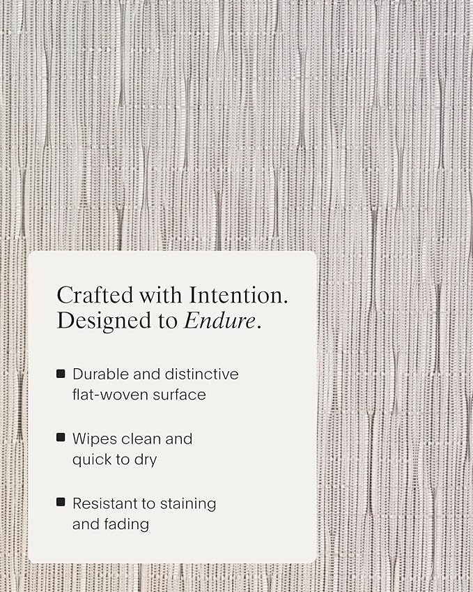 Chilewich Bamboo Placemats Set of 4 - Round Woven Placemats - Reusable, Stain-Resistant, Indoor/Outdoor Tabletop Protection - 15" - Chalk