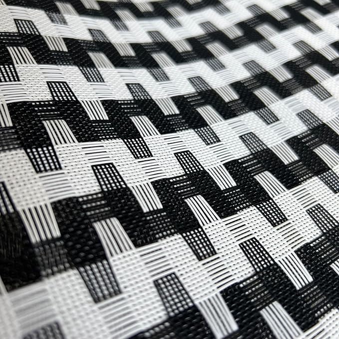Placemat,Blending Color Durable Woven Vinyl Placemat Washable Heat-Resistant Anti-Skid Kitchen Dining Table Mats Set of 8, Black White