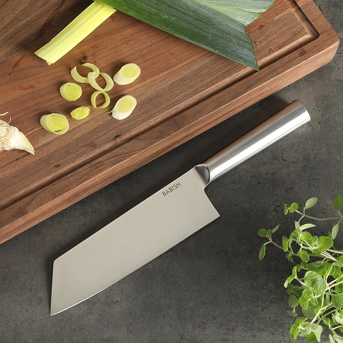 Babish 7.5-Inch Clef Knife ??High-Carbon 1.4116 German Steel Kitchen Knife, Chef & Cleaver Hybrid for Chopping, Slicing & Prep, Full-Tang, Razor Sharp, Ergonomic Design