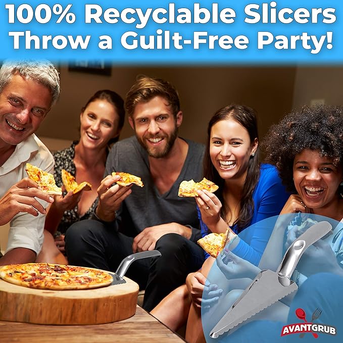 Heavy Duty, Recyclable 10" Dessert Servers 6 Pack. Perfect for Serving Pie, Cake and Pizza. Best Disposable Plastic Cutters for a Wedding or Birthday Party. Great Shovel Slicers for Catering Events