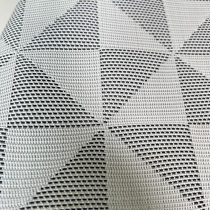 Placemat,Blending Color Durable Woven Vinyl Placemat Washable Heat-Resistant Anti-Skid Kitchen Dining Table Mats (Set of 8, White Black)