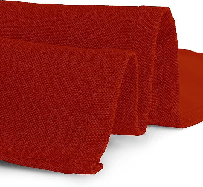 Gee Di Moda Fitted Tablecloth - 48 x 30 Inch Burnt Orange Floor-Length Fitted Table Cloth for 4 Foot Rectangle Table, Heavy Duty Washable Fabric for Parties, Dinner, Weddings, Baby Shower & Trade Show