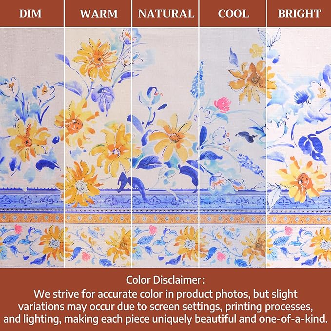 Maison d' Hermine Placemats Set of 2 100% Cotton Washable Cloth Place Mats, Reusable Table Mats for Kitchen Dining Decoration, Party, Wedding, Restaurant Spring/Summer (Girassol, 13" x 19")