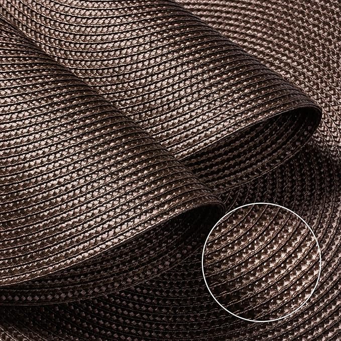 FunWheat Round Braided Placemats Set of 4 Table Mats for Dining Tables Woven Washable Non-Slip Place mats 15inch (Brown, 4pcs)