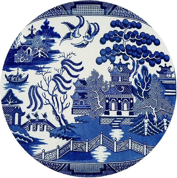 Blue Willow Linen Placemats (Rectangle Set of 4)