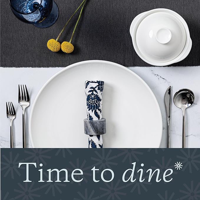 Vikko Dinner Plate, Set of 4 White Plates, Ceramic Dinner Plates Set, Stackable 12 Inch Extra Large Dinner Plates for Every Day and Special Occasion, Restaurant Style, Dishwasher Safe, Microwave Safe