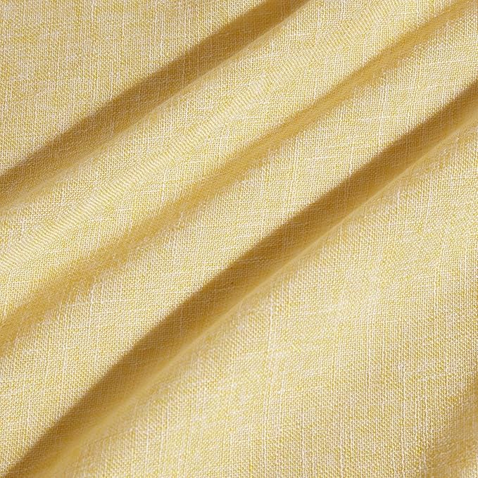 Laura Ashley Harper Luxuriously Smooth Fabric Tablecloth for Formal or Casual Dining, Holiday, Banquet, Wedding or Party, 60" x 84", Yellow