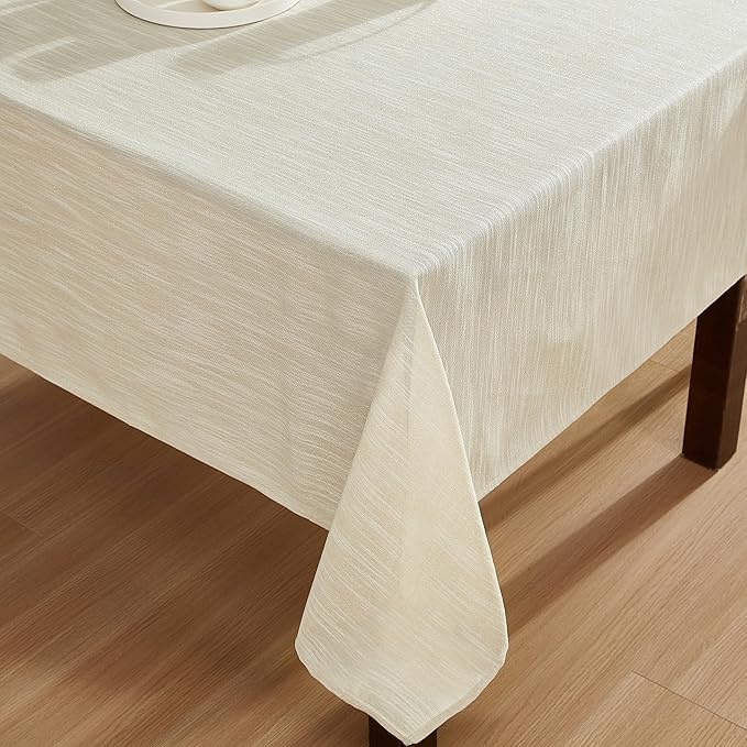 Laura Ashley Arabesque Luxurious Shimmery Fabric Tablecloth for Formal Dining, Holiday, Wedding or Party, 60" x 120", Gold