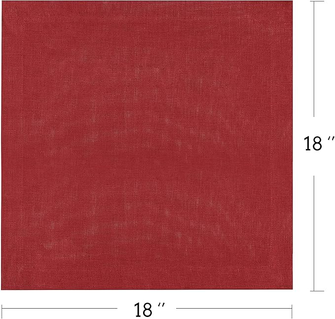 Handmade Organic Hemp Napkins ??Set of 4, 18 x 18 Inches | Rustic Christmas Table Linens, Sustainable 3-Month Growth Hemp Cloth Napkins for Holiday Dining & Family Gatherings