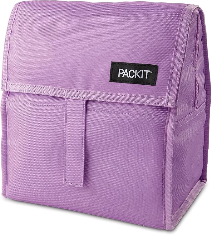 PackIt짰 Freezable Lunch Bag, Lavender, Built with ECOFREEZE짰 Technology, Foldable, Reusable, Zip and Velcro Closure with Buckle Handle, Designed for Work Lunches and Fresh Lunch On the Go