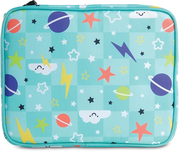 PackIt짰 Freezable Classic Lunch Box, Happy Clouds, Built with EcoFreeze짰 Technology, Fully Freezable, Collapsible, Reusable, With Zip Front Pocket and Buckle Handle, Designed for Fresh Lunch On the Go