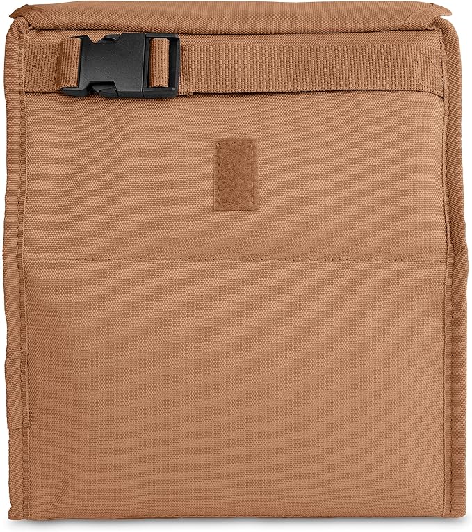 PackIt짰 Freezable Lunch Bag, Almond, Built with ECOFREEZE짰 Technology, Foldable, Reusable, Zip and Fold Closure with Buckle Handle, Designed for Work Lunches and Fresh Lunch On the Go