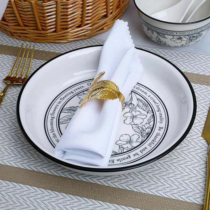 Floral Porcelain Dinnerware Sets for 2, 10-Piece Plates and Bowls Set,Microwave & Dishwasher Safe, Elegant Gift Packaging
