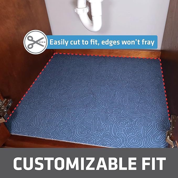 Drymate Premium XL Under Sink Mat, Waterproof Cabinet Protection Mats for Kitchen & Bathroom, Absorbent Shelf Liners, Slip-Resistant, Non-Adhesive, Machine Washable (USA Made)(24?쓝59??(Blue)