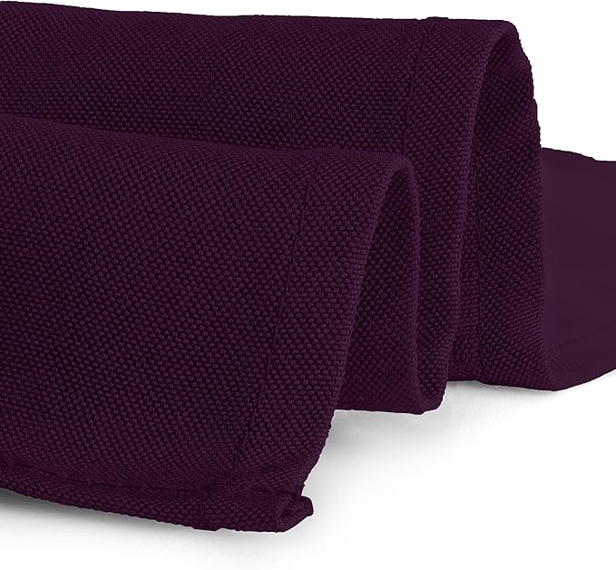 Gee Di Moda Rectangle Tablecloth - 90 x 156 Inch Eggplant Table Cloth for 8 Foot Tables with Floor-Length Drop - Heavy Duty Washable Fabric for Holiday Party, Dinner, Weddings & Baby Shower