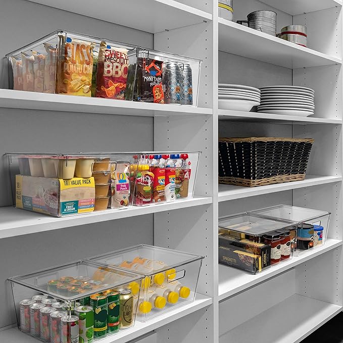CLEARSPACE Plastic Storage Bins with Lids XL ??Perfect Kitchen Organization or Pantry Storage ??Fridge Organizer, Pantry Organization and Storage Bins, Cabinet Organizers