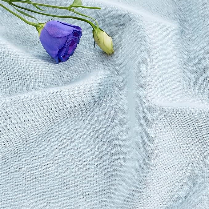 Solino Home Linen Tablecloth 52 x 52 Inch - 100% Pure Linen Ice Water Square Tablecloth - Fete, Machine Washable Table Throw for Spring, Easter