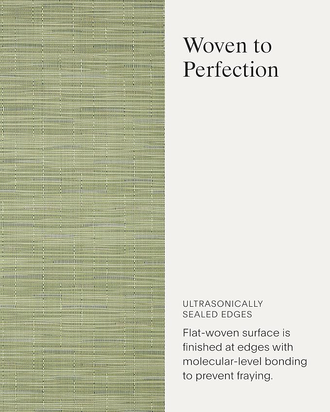 Chilewich Bamboo Placemats Set of 4 - Round Woven Placemats - Reusable, Stain-Resistant, Indoor/Outdoor Tabletop Protection - 15" - Spring Green