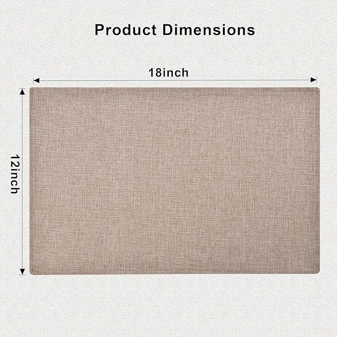 SLKQG Linen-Look Placemats Set of 6, Heat Resistant & Machine Washable Double-Layered Cloth Placemats for Dining Table, Indoor/Outdoor Use, Non-Slip Kitchen Table Mats (6, Natural Linen)