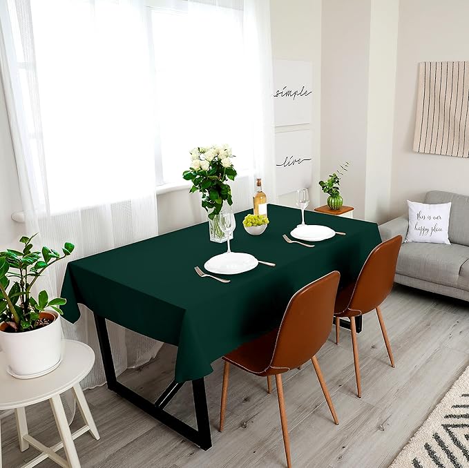 Utopia Kitchen 1 Pack 4 Foot Rectangle Table Cloth [60x84 Inches, Hunter Green] Stain and Wrinkle Resistant Tablecloth Washable Polyester Cover for Dining, Buffet Parties, Picnic and Weddings