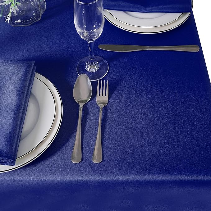 Cupuamon Square Tablecloth 90x90 inch Washable Polyester Fabric Table Cloth for Wedding Party Dining Banquet Decoration（90x90,Royal Blue）