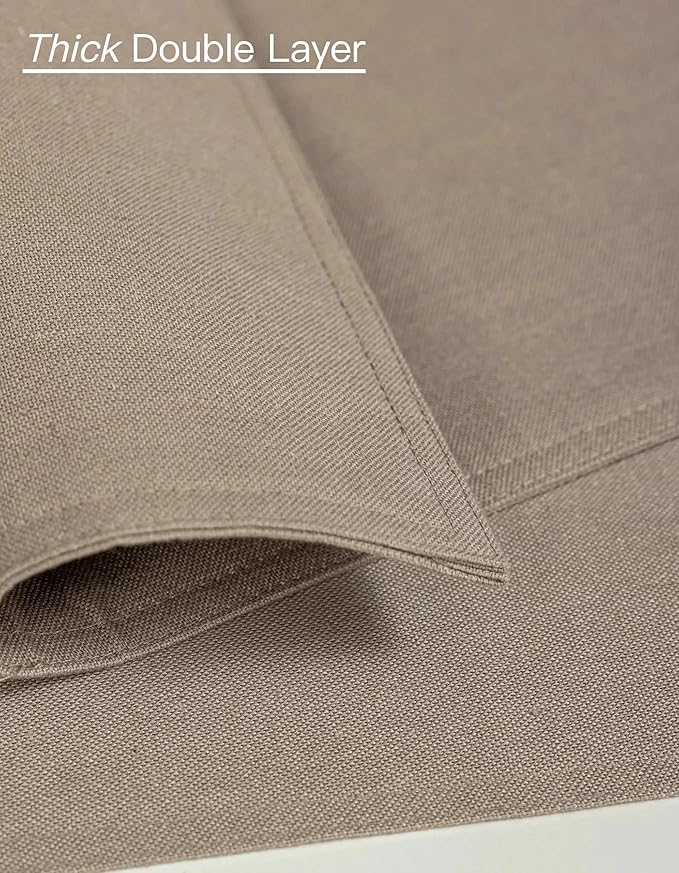 Placidy Linen Dining Table Placemats Set of 6 Indoor Brown Plate Placement Mats Farmhouse Cloth Place Mats Water Repellent Heat Resistant 12x18 Inch