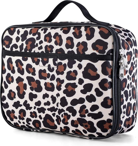 Fenrici Cheetah Kids Lunch Box for Girls, Teens Insulated Lunch Bag, Soft Sided Compartments, Spacious, BPA Free, Food Safe, 10.8in x 8.5in x 2.8in (Cheetah Print)