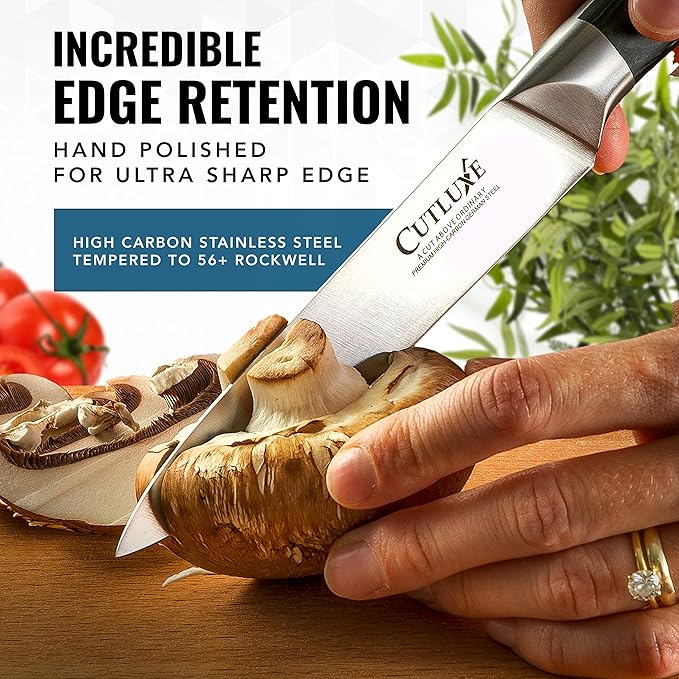 Cutluxe Chef Knife Set, 3 PCS Professional Chef's Knife Set ??Razor Sharp German Steel, Full Tang, Ergonomic Handles - Artisan Series