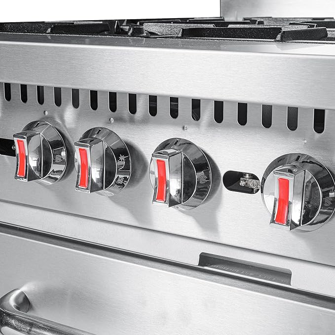 KoolMore 36 in. 6 Burner Commercial Liquid Propane Range with Oven (KM-CR36-LP)