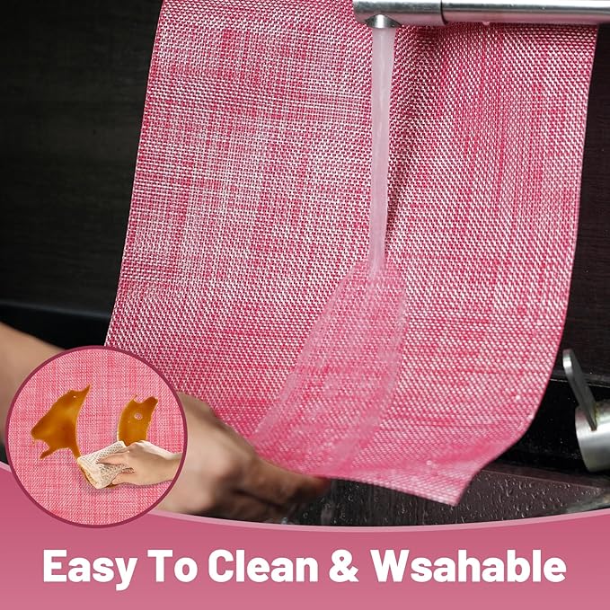 flohar Placemats Set of 8竊똂hristmas Decoration Non-Slip PVC Weave Table Mats Easy to Clean竊똇eat Resistant Place Mats for Kitchen Dining Table Decoration Indoor Outdoor竊똓ed