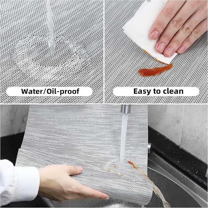 Sliver White Placemats Set of 8 Durable Heat Resistant Non-Slip Washable Place Mats PVC Vinyl Woven Table Mats for Dining Table Size 12 x 17 Inch