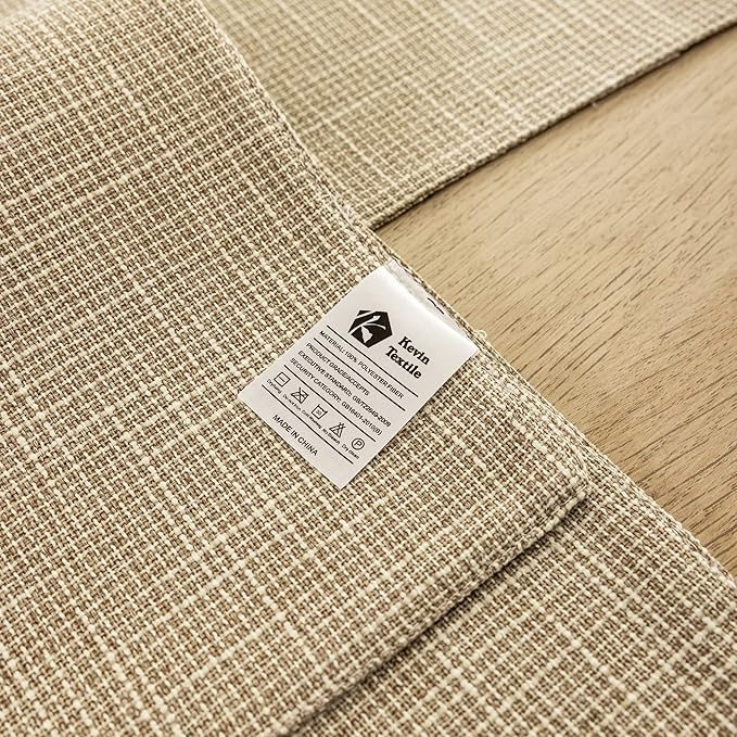 Kevin Textile Burlap Linen Placemats Set of 6 Heat Resistant Dining Table Place Mats Washable Kitchen Table Mats for Dinning Party Holiday Indoor Outdoor, 13 x19 inches, Light Beige