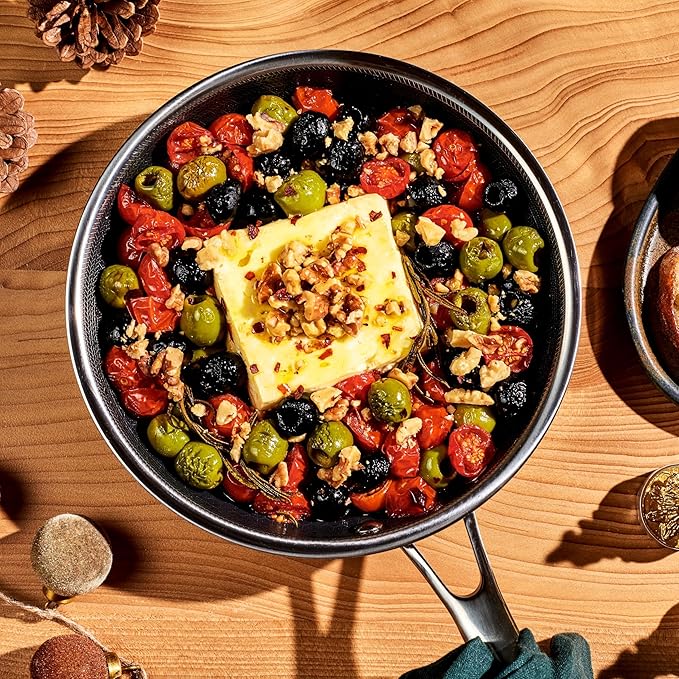 HexClad Hybrid Nonstick 8-Inch Frying Pan, Stay-Cool Handle, Dishwasher-Friendly, Oven-Safe Up to 900째F, Induction Ready, Compatible with All Cooktops
