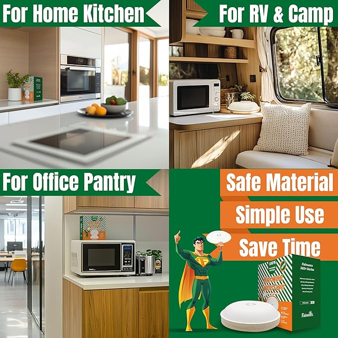 Disposable Microwave Splatter Cover,10 Inch,Paper Microwave Cover for Food,BPA Free & Non-Toxic Splatter Guard for Heating Food,50 Pack