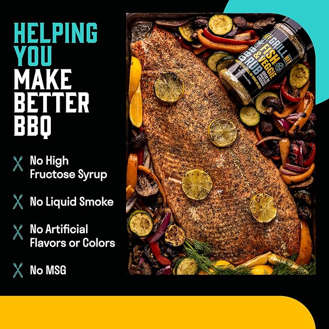 Hey Grill Hey | Fish & Veggie Rub | Fish Seasoning | Seafood & Vegetable seasoning | Salmon Rub |Great for Chicken, Dips and More | 10.8oz