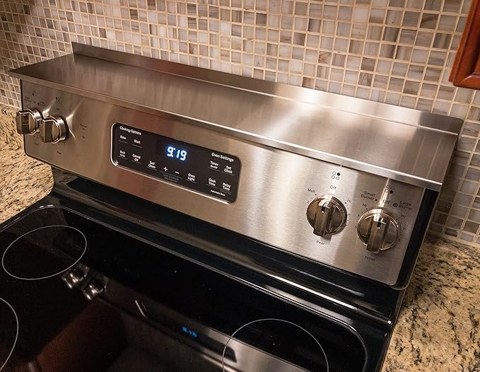Stainless Steel Magnetic Mount Stove Spice Convenience Organization Shelf (4 1/4" x 30")