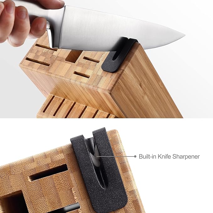 McCook짰 Knife Sets,German Stainless Steel Knife Block Sets with Built-in Sharpener