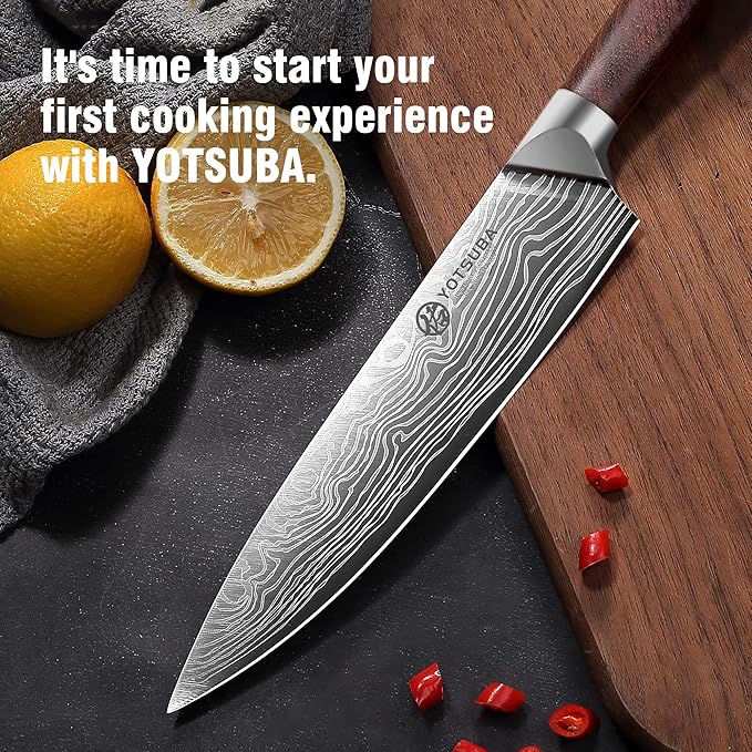 YOTSUBA 5PCS Kitchen Knives Set,Kitchen Knife Set,German High Carbon Stainless Steel Ultra Chef Knife Sets with Ergonomic Handle for Chopping Vegetable and Cooking