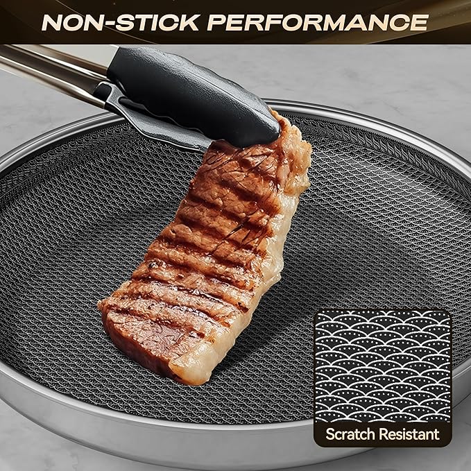 Hybrid Nonstick11 Inch Frying Pan,Non Stick Frying Pan,PFAS PFOA PTFE Free,Stay-Cool Handle, Dishwasher-Friendly, Oven-Safe Up to 600째F, Induction Ready, Compatible with All Cooktops