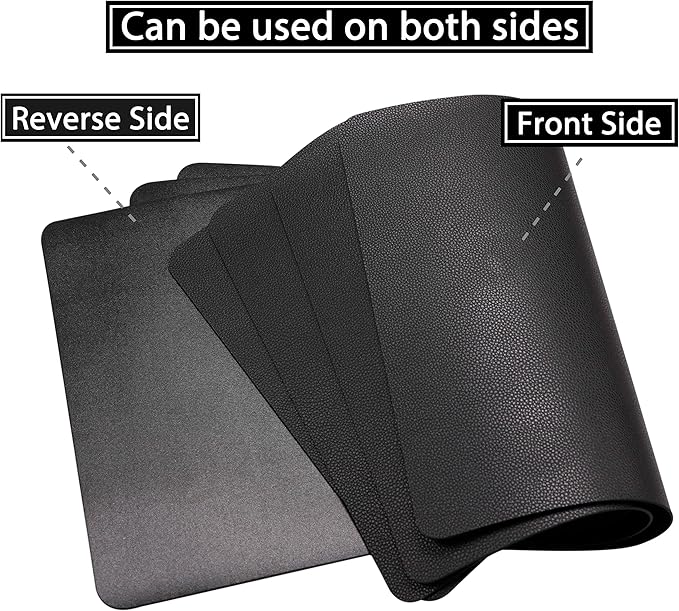 Wipeable Placemats Leather Table Mats Waterproof Heat-Resistant Easy to Clean for Dining Table Set Kitchen Table (4, Black)