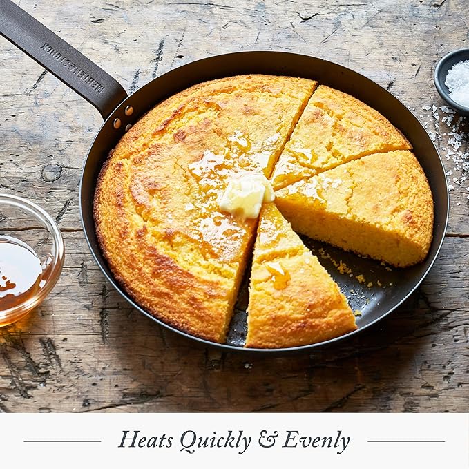 Merten & Storck Pre-Seasoned Carbon Steel 12??Frying Pan Skillet, Use on Induction, Stove and Grill, Durable, Even-Heating, for Searing, Grilling, Oven Use, and Campfire, Indoor/Outdoor