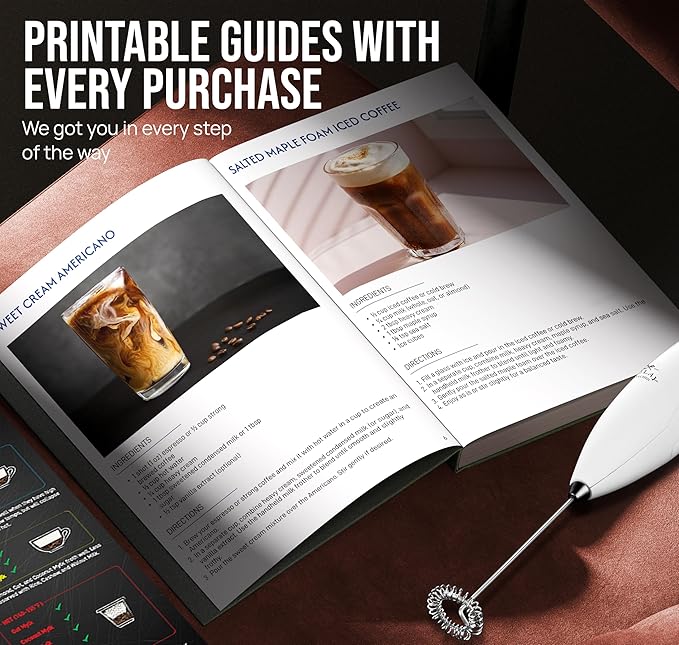 Zulay Kitchen Executive Series Luxury Gift Milk Frother with 4 Duracell Batteries ??Handheld Electric Foam Maker for Coffee, Lattes & Hot Chocolate ??Deluxe Finish, Ultimate Gift for Coffee Lovers