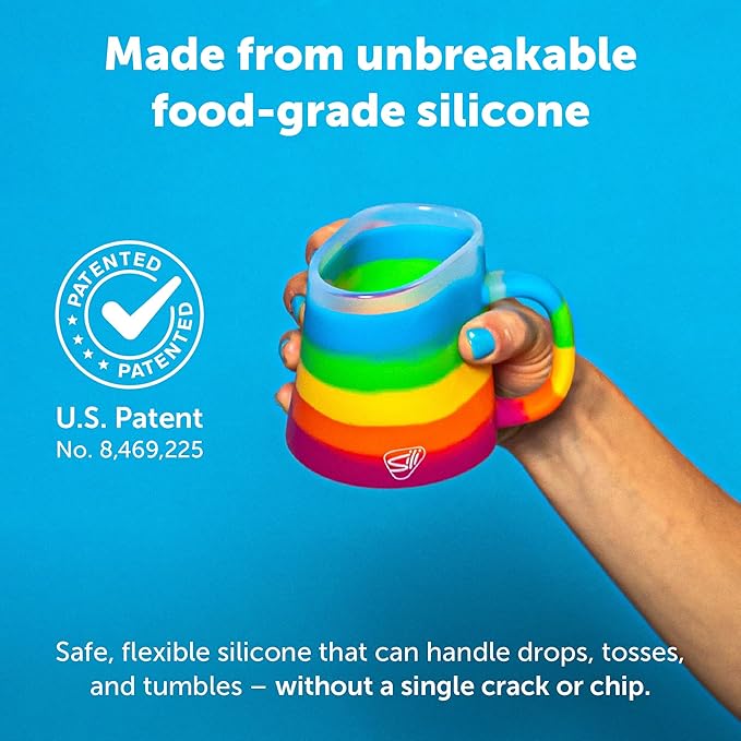 Silipint 16oz Silicone Coffee Mug ??Unbreakable Dishwasher Safe Microwave Oven & Freezer Compatible Travel Mug ??Non-Toxic Reusable Cup for Hot Coffee Tea or Cold Drinks (Prism)